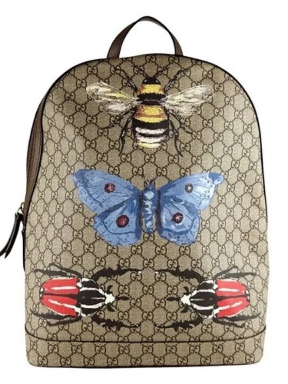 Auth GUCCI GG Supreme Backpack Brown/Multicolor PVC - z10099